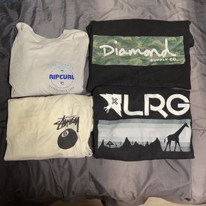 LRG, STUSSY, RIP CURL, DIAMOND Tees S